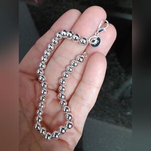 Elegant 925 Sterling Silver Beaded Bracelet